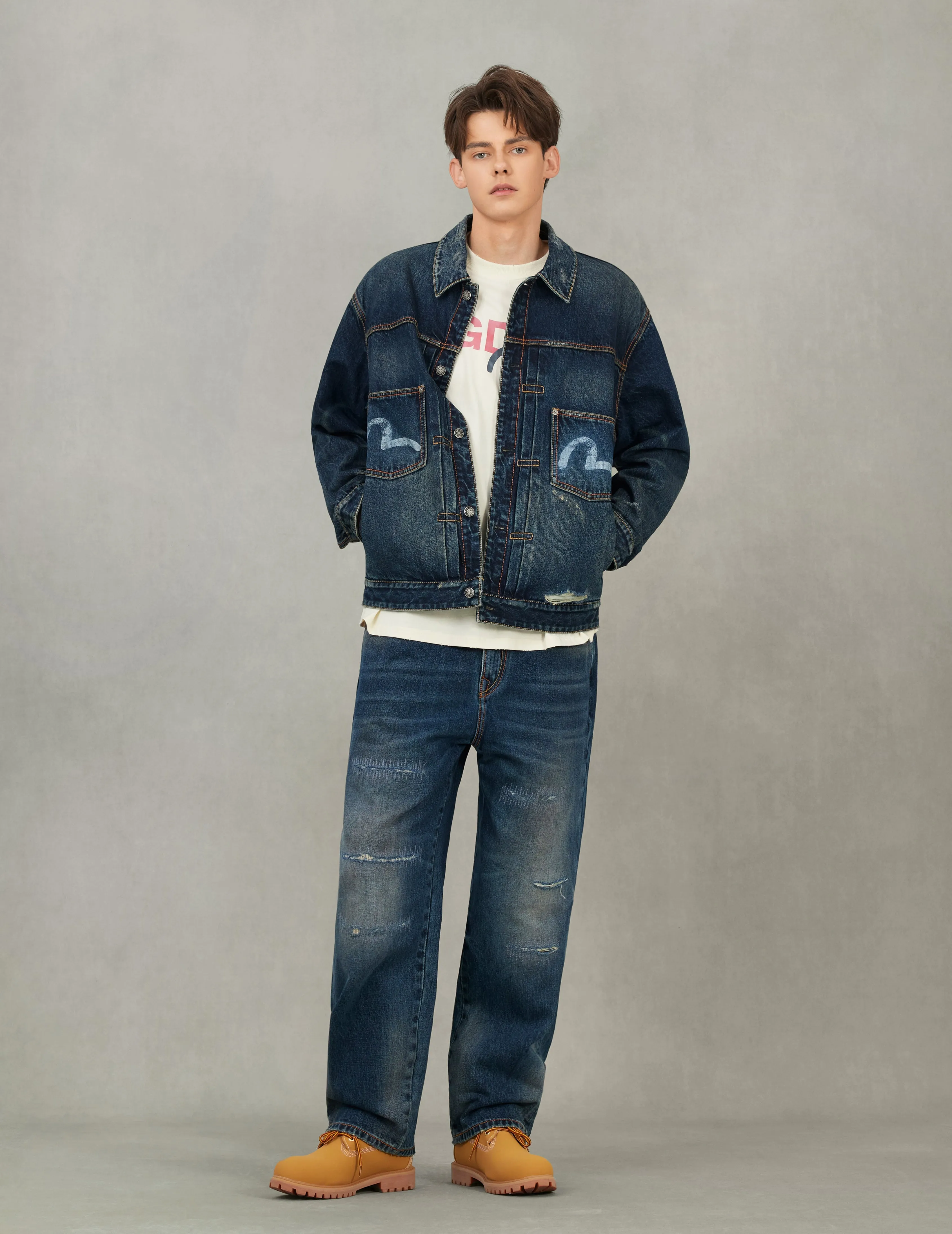 EVISU X GDC Washed Relax Fit Denim Jacket sold by Evisu product image thumbnail 5