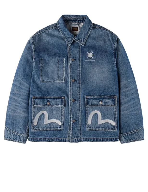 EVISU X GDC Embroidery Relax Fit Denim Jacket sold by Evisu
