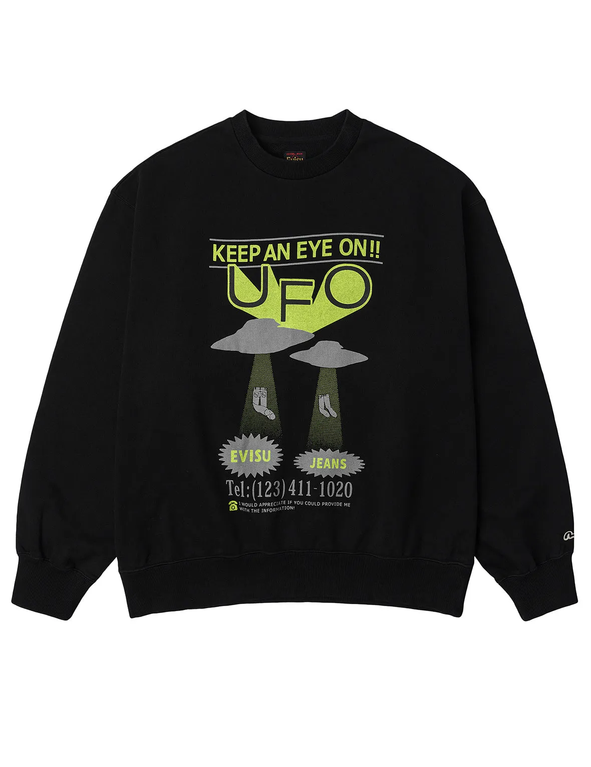 UFO Print and Seagull Appliqué Relax Fit Hoodie sold by Evisu