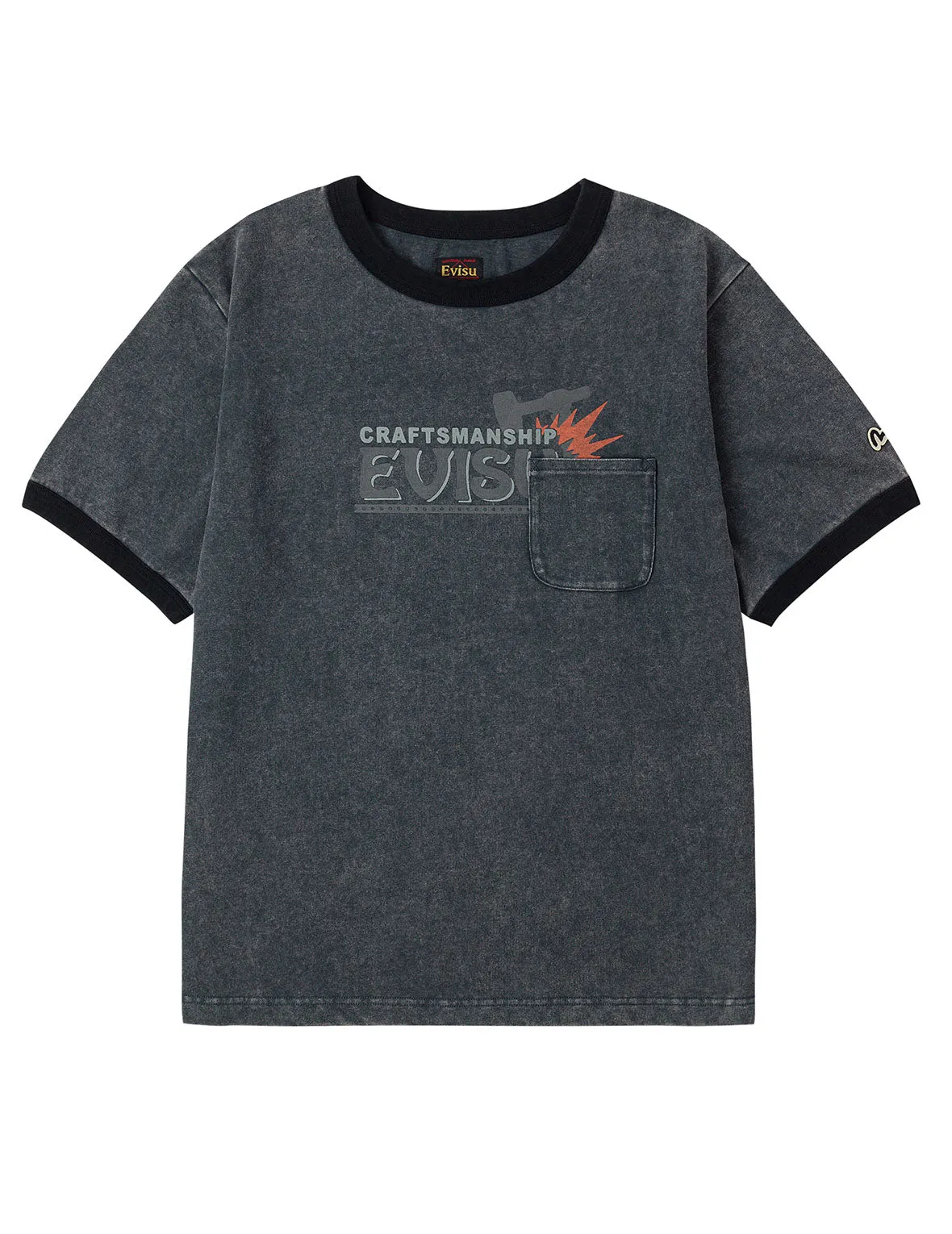 EVISU Workwear Print Relax Fit Ringer T-shirt sold by Evisu product image thumbnail 2