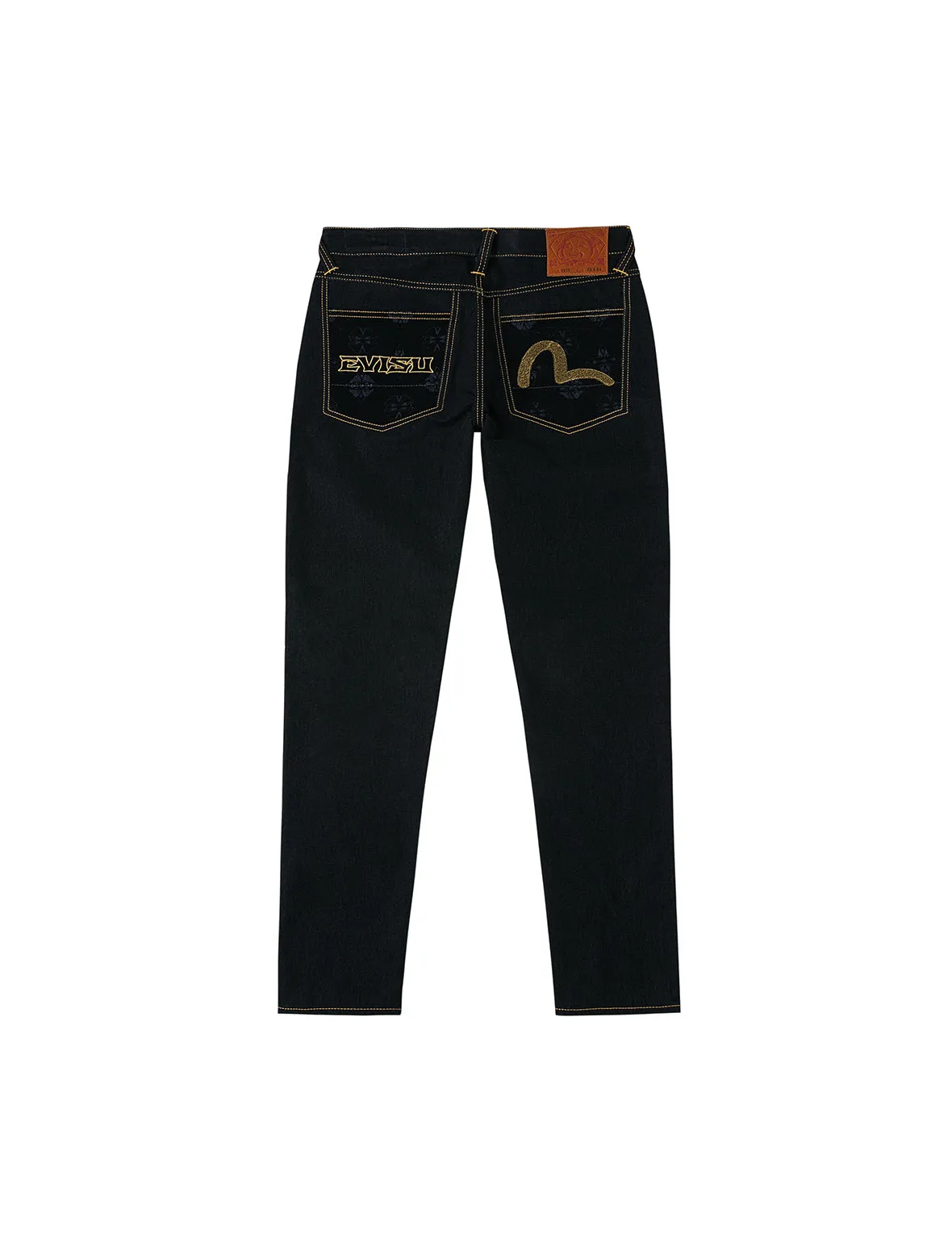 Logo Embroidery and Seagull Print Taper Fit Jeans #2017 sold by Evisu