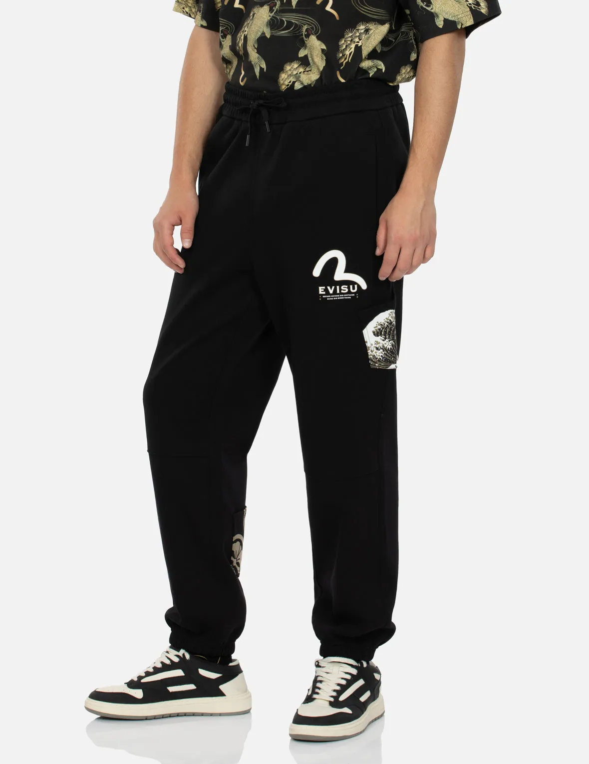 Multi Pocket and Logo Print Loose Fit Sweatpants sold by Evisu product image thumbnail 5