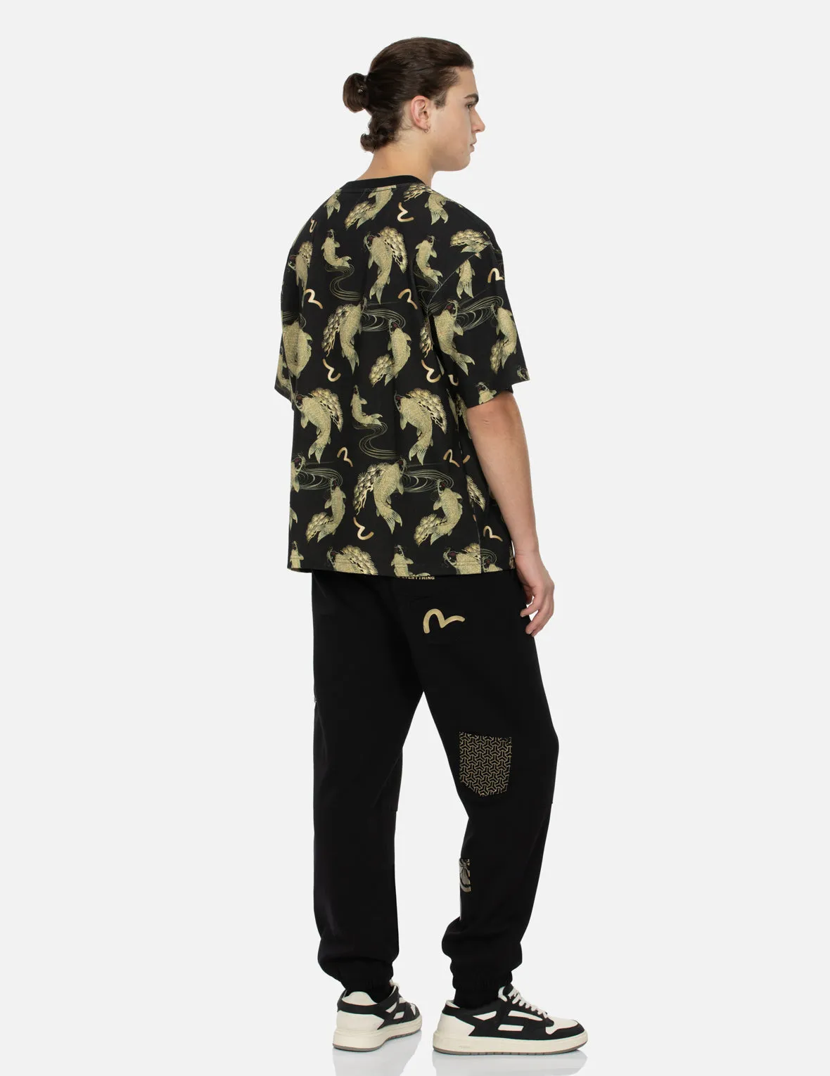 Multi Pocket and Logo Print Loose Fit Sweatpants sold by Evisu product image thumbnail 4