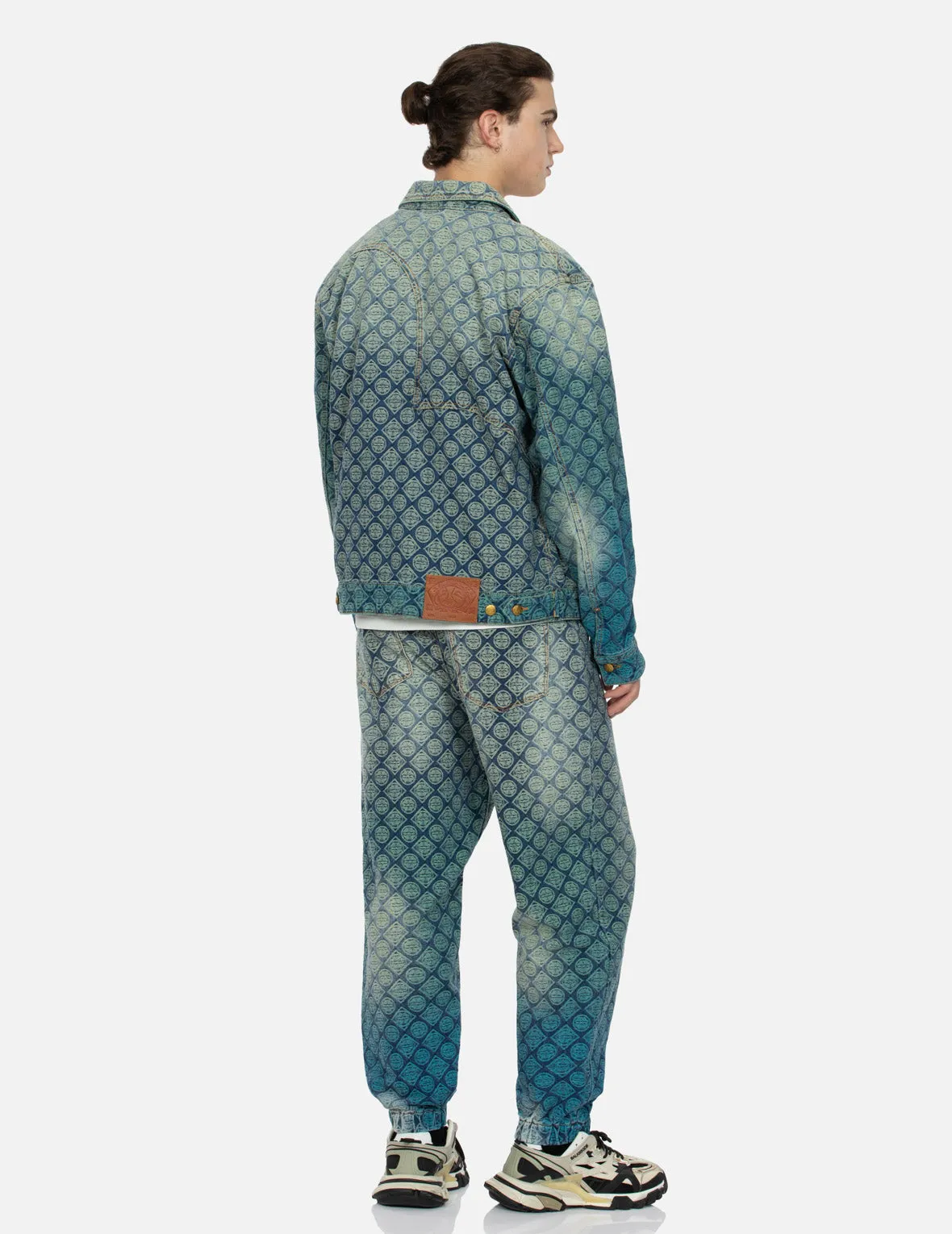 Gradient Allover Kamon Jacquard and Seagull Embrodiery Relax Fit Denim Jacket sold by Evisu product image thumbnail 4