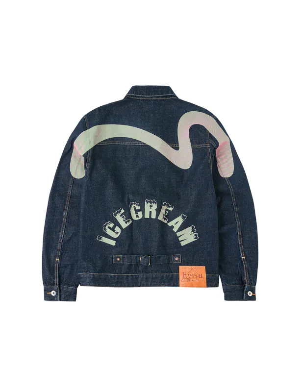 EVISU X ICECREAM Seagull Denim Jacket sold by Evisu