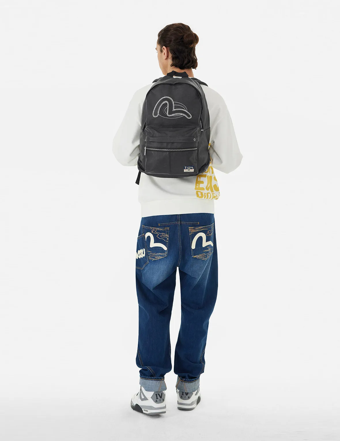 Seagull Embroidery Vegan Leather Backpack sold by Evisu product image thumbnail 3