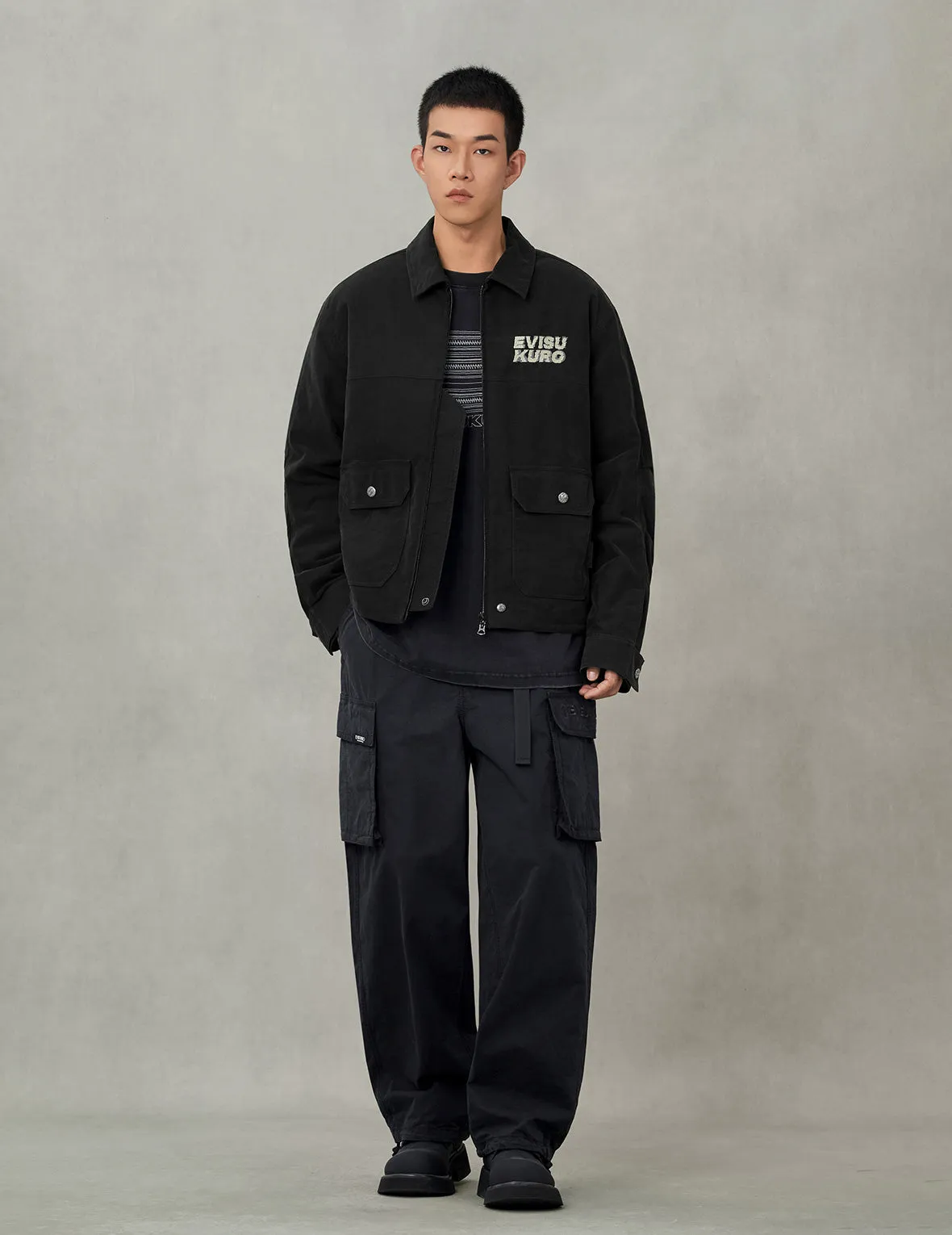 Logo Embroidery Relax Fit Padded Work Jacket sold by Evisu product image thumbnail 5