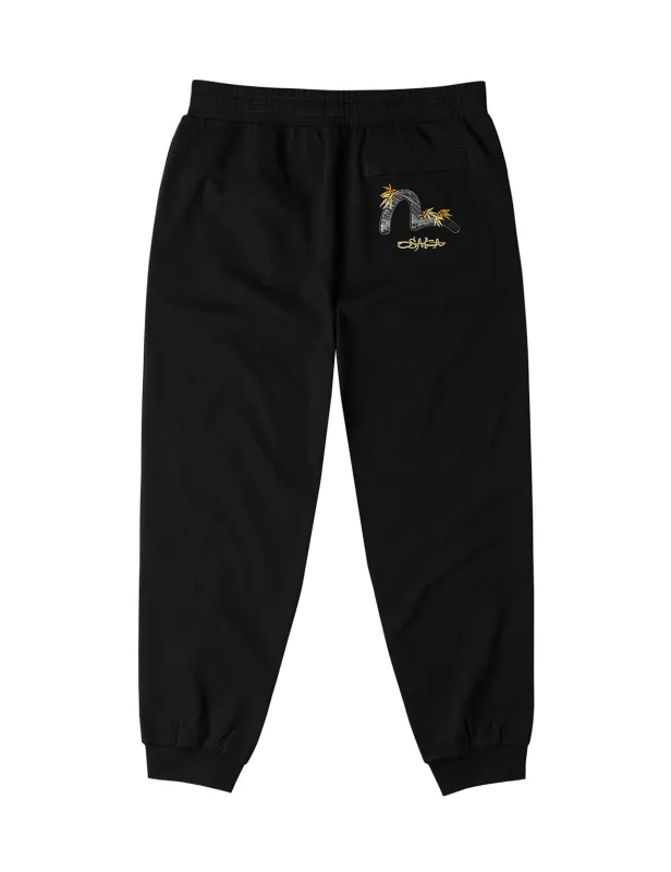 Seagull Brocade Appliqué Sweatpants made by Evisu