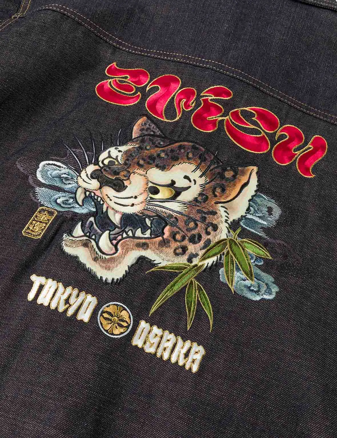 Leopard Embroidery Denim Jacket sold by Evisu product image thumbnail 5