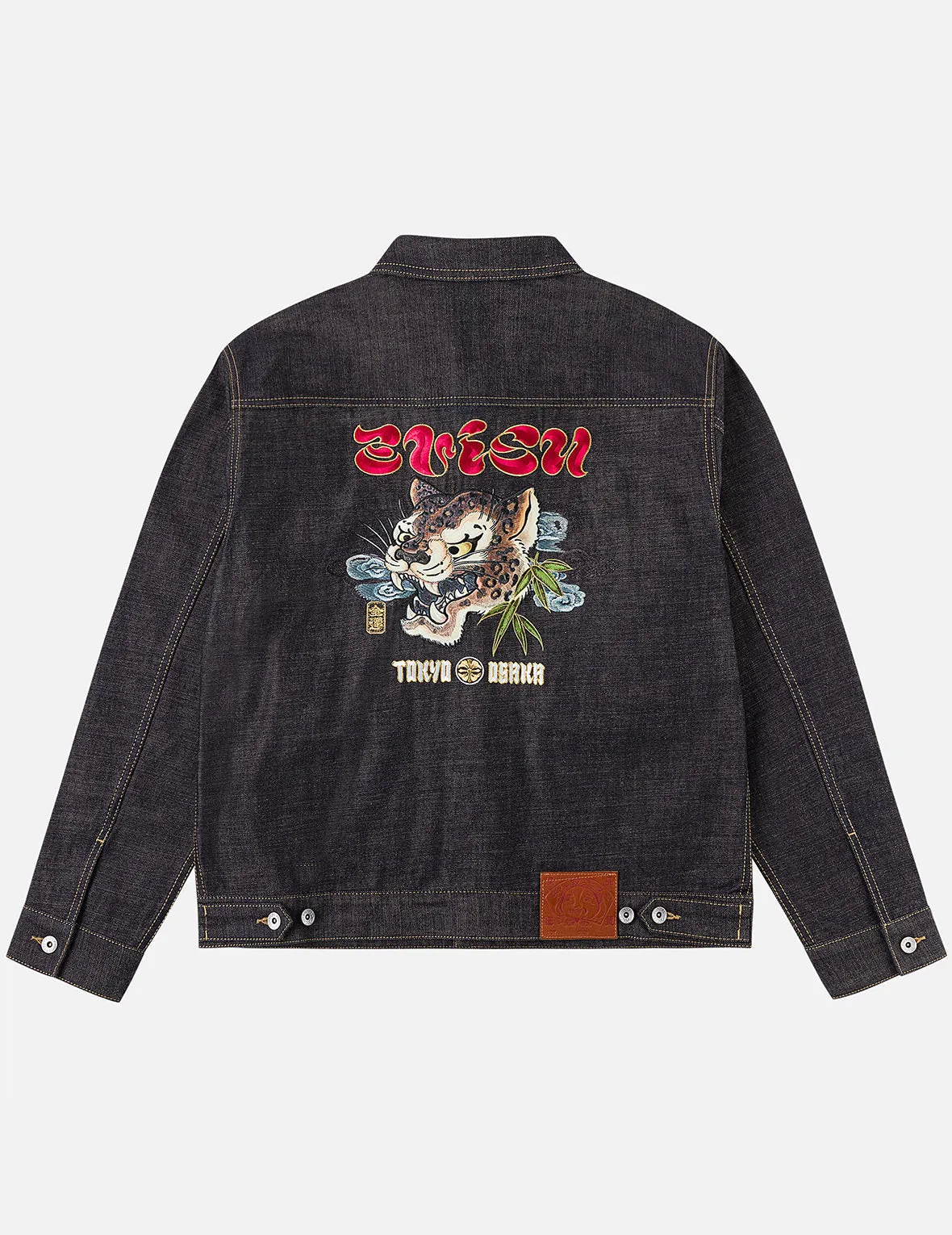 Leopard Embroidery Denim Jacket sold by Evisu product image thumbnail 3