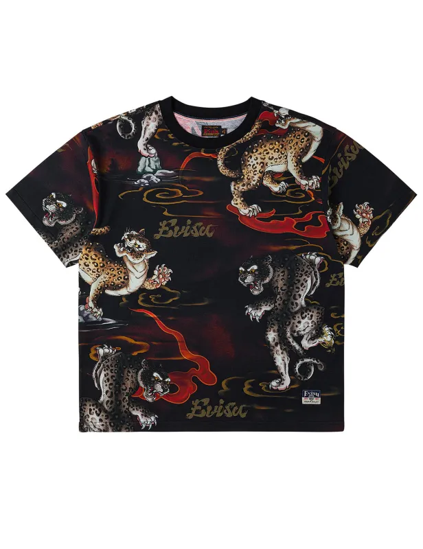 Leopard Allover Print T-Shirt made by Evisu