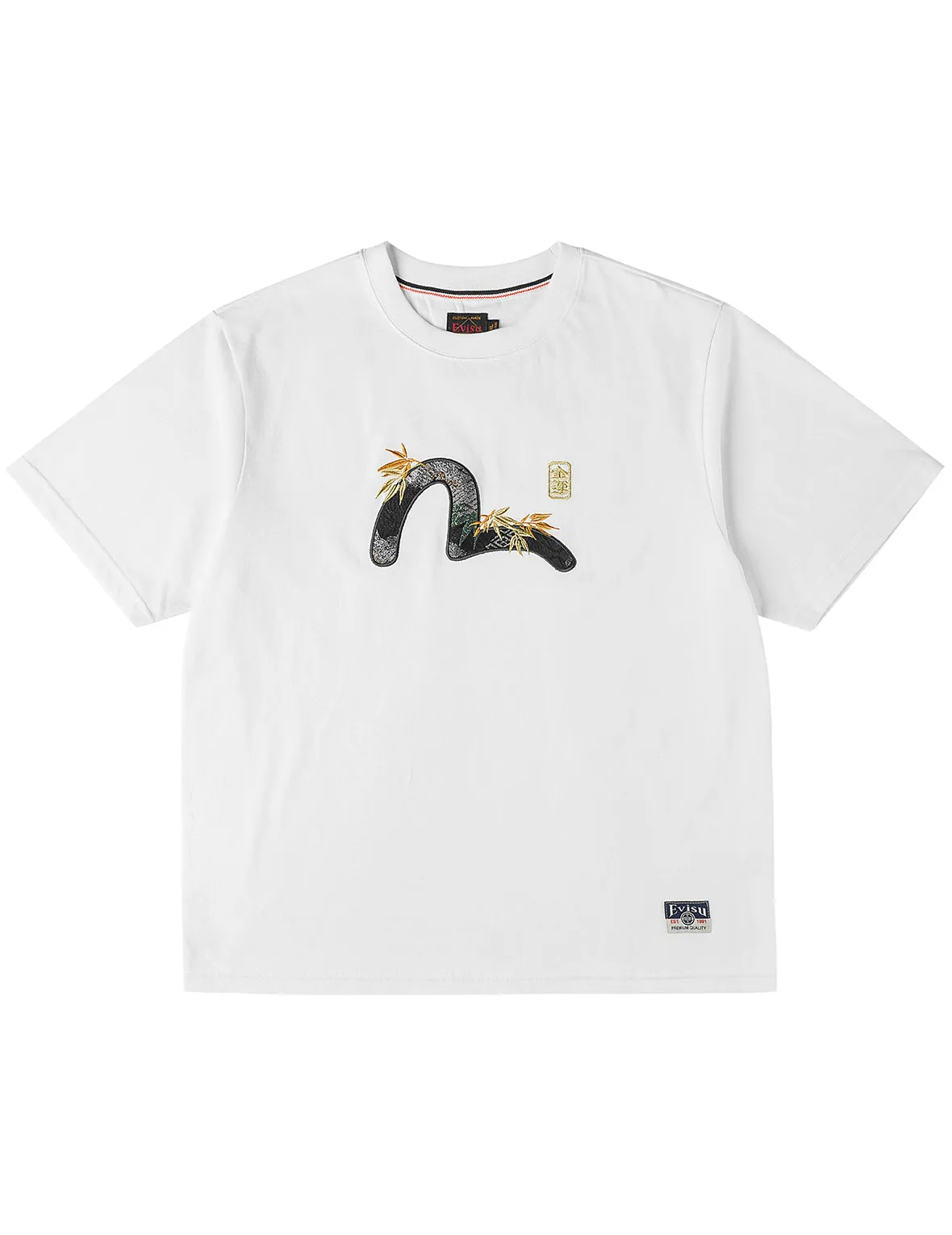 Brocade Seagull Appliqué T-Shirt sold by Evisu