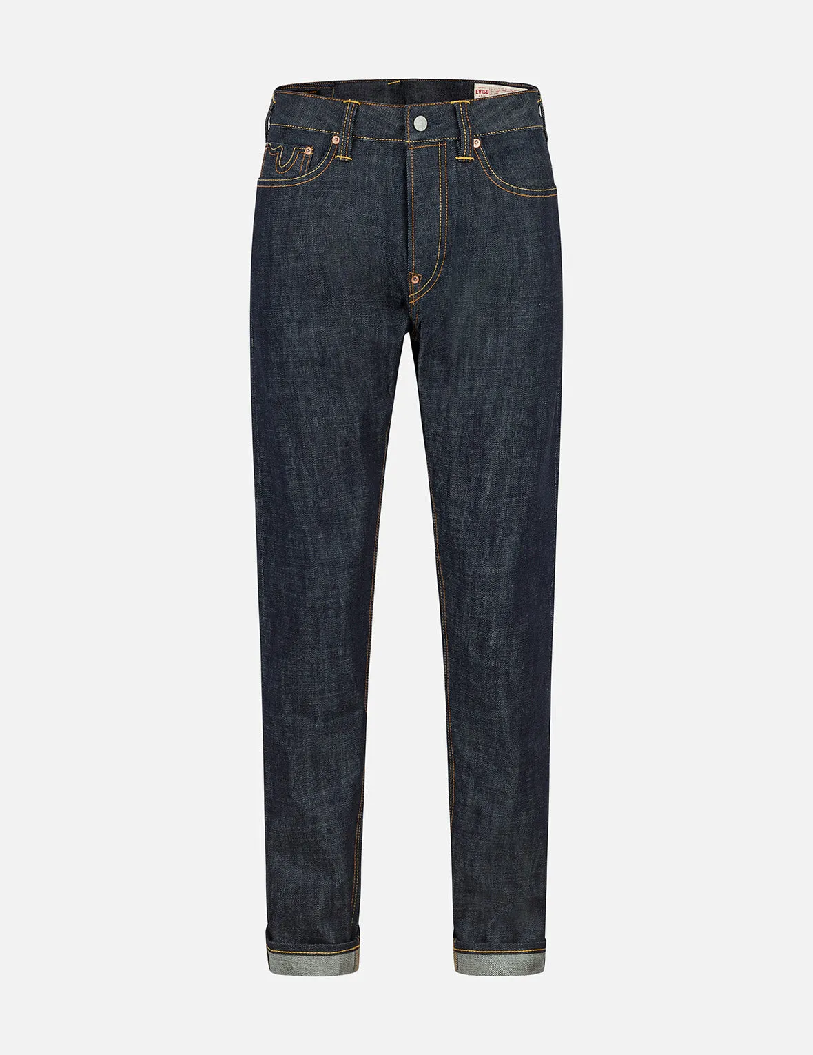 7 Pockets Design Taper Fit Raw Jeans #2017 sold by Evisu