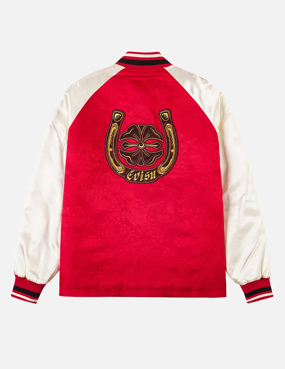 Allover Jacquard Padded Chinese Jacket - Red sold by Evisu product image thumbnail 4