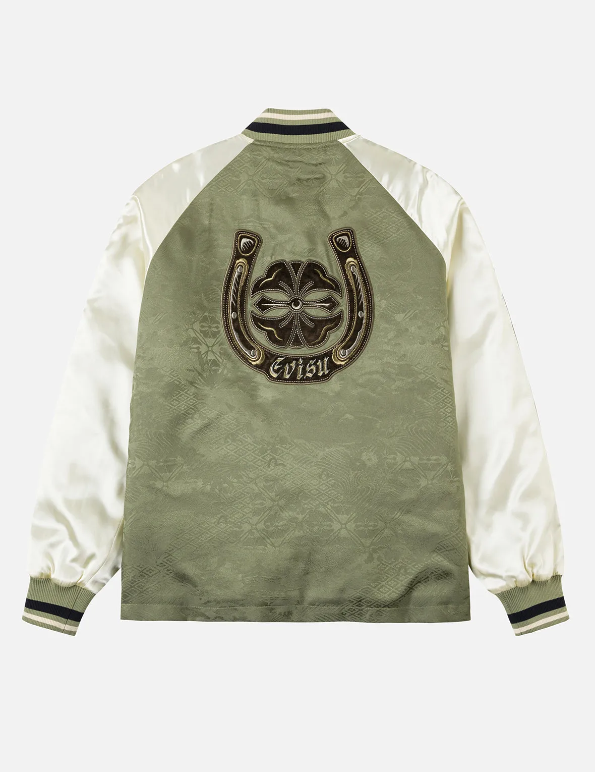 Allover Jacquard Padded Chinese Jacket - Green sold by Evisu product image thumbnail 4