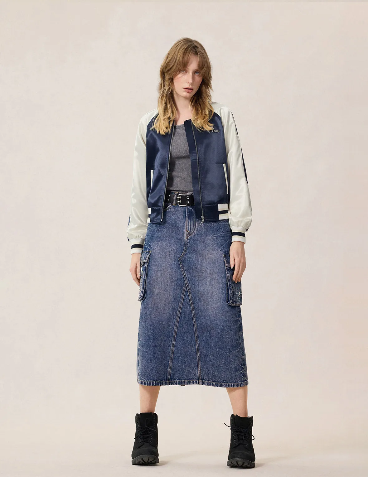 Cat Theme Embroidery Souvenir Jacket sold by Evisu product image thumbnail 5