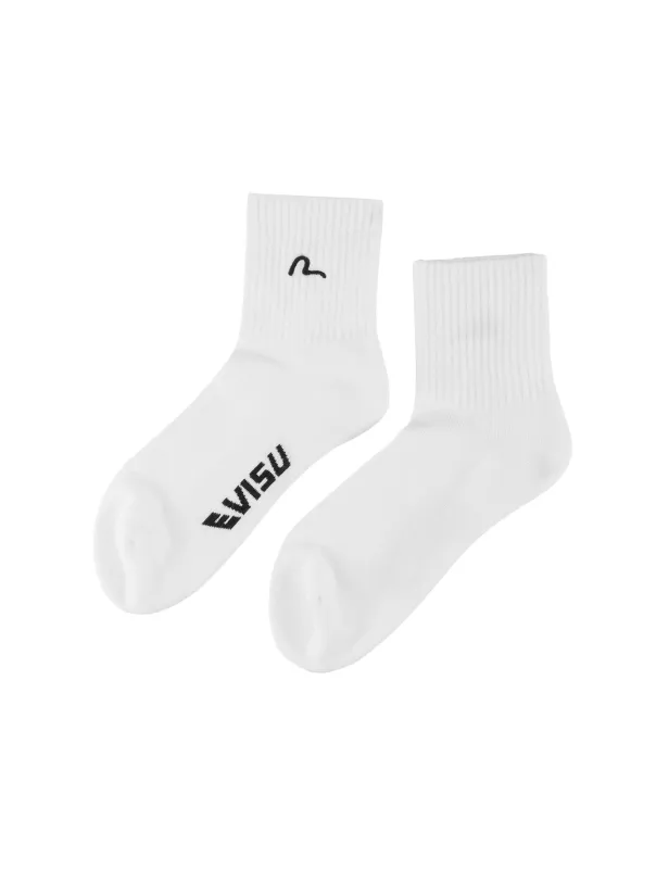 Seagull Embroidery Mid Socks made by Evisu