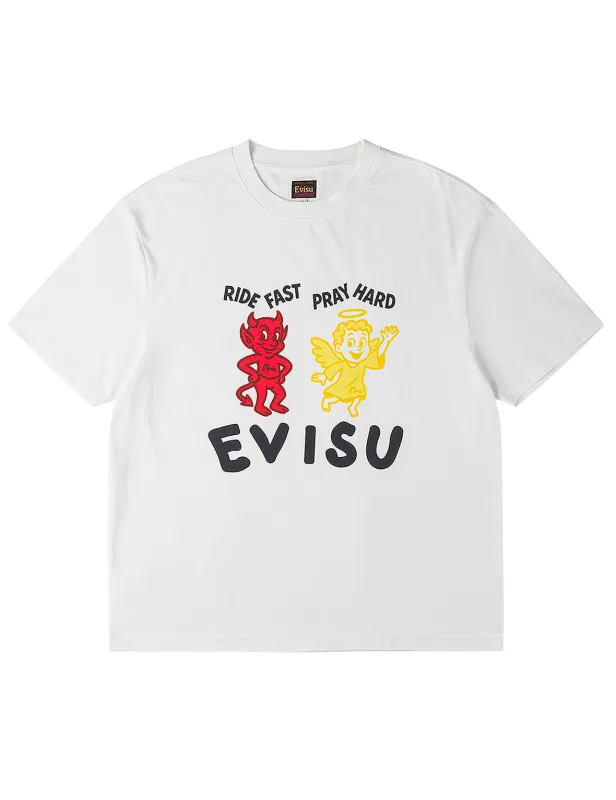 Ride Fast Pray Hard T-Shirt made by Evisu