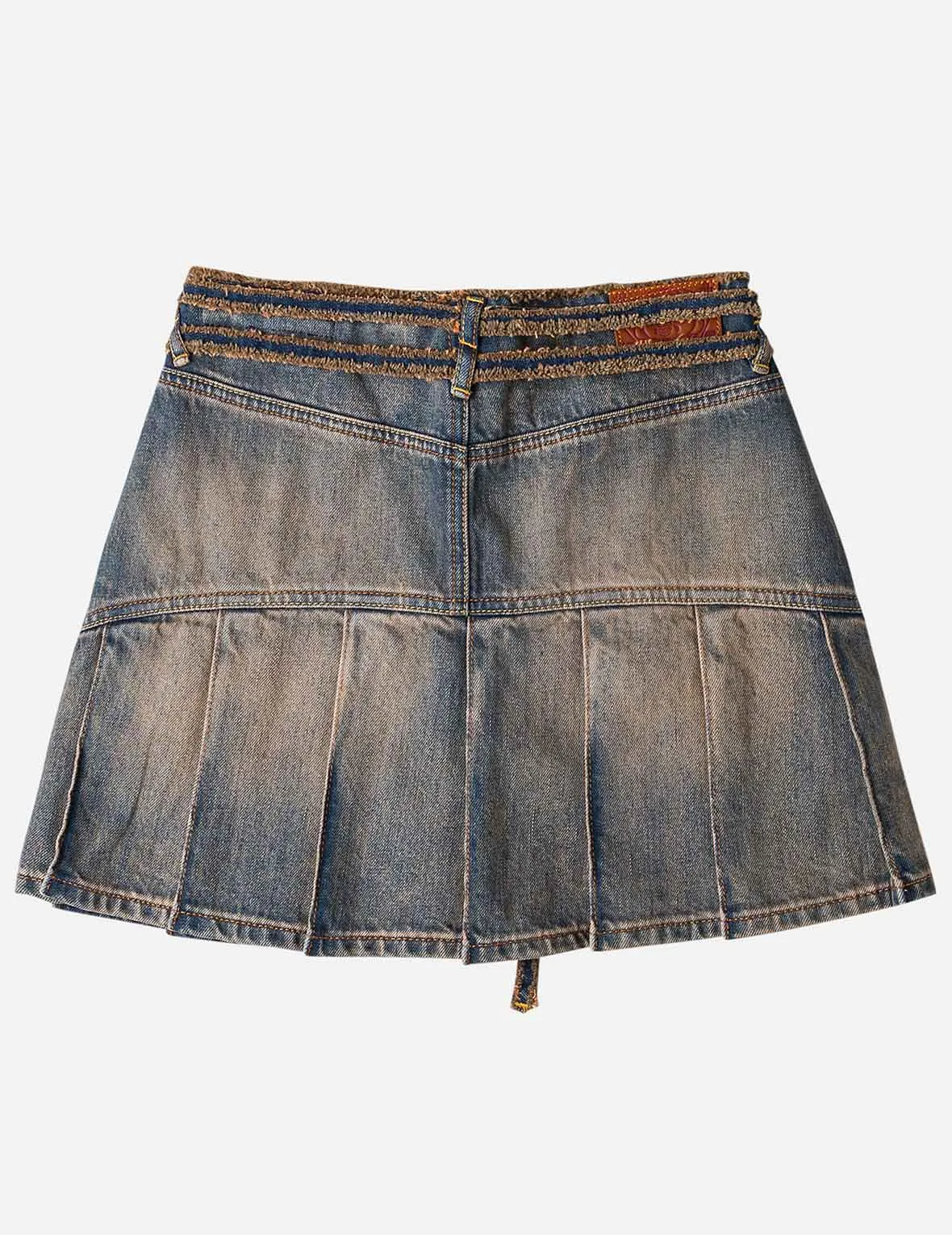 Two Tone Pleated Denim Skirts sold by Evisu product image thumbnail 4