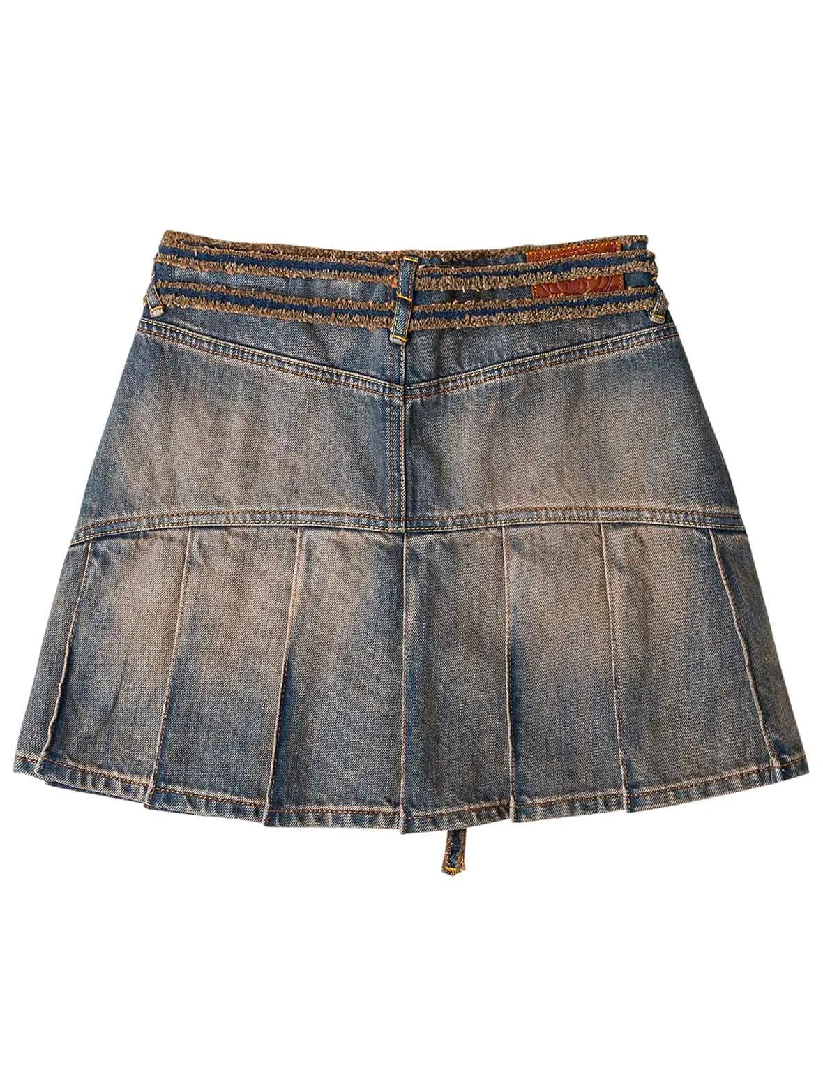 Two Tone Pleated Denim Skirts sold by Evisu product image thumbnail 2