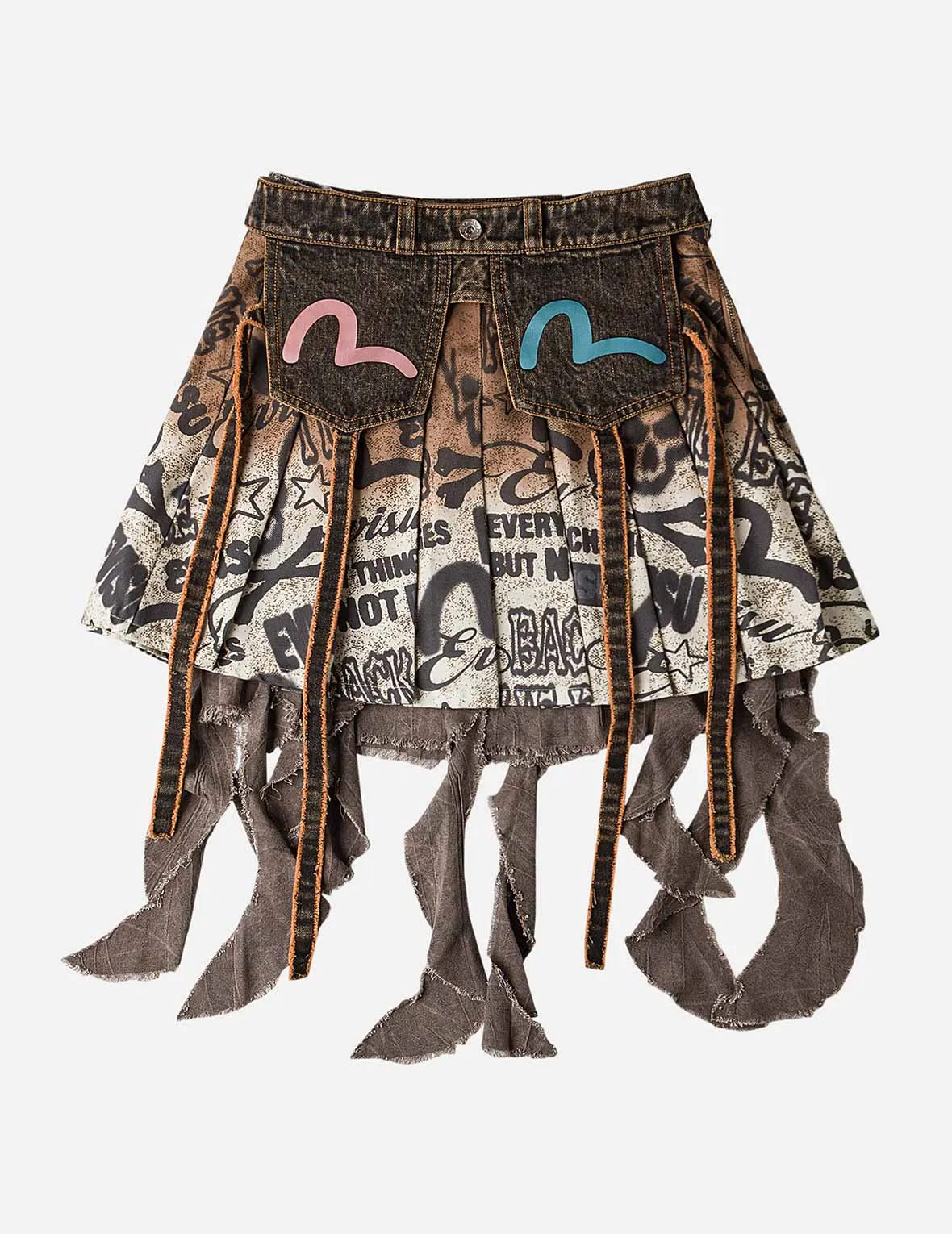 2 in 1 Denim Pleated Skirt sold by Evisu product image thumbnail 3