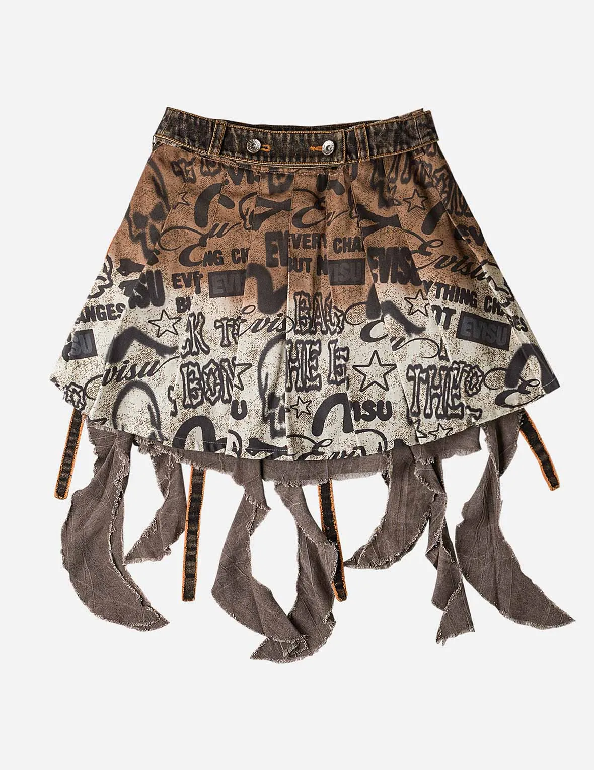 2 in 1 Denim Pleated Skirt sold by Evisu product image thumbnail 4