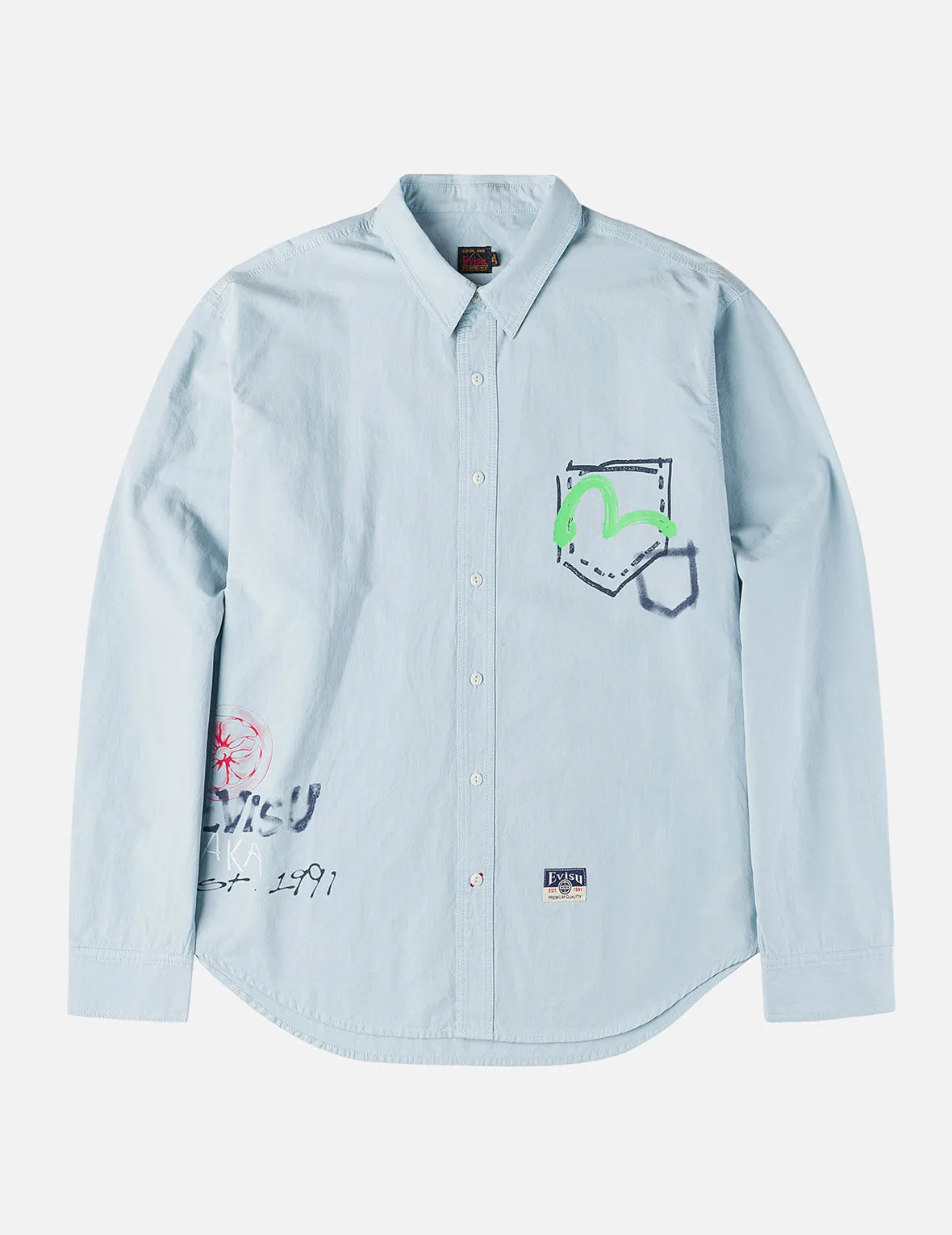 Hand-Drawn Print Long-Sleeve Shirt sold by Evisu product image thumbnail 4