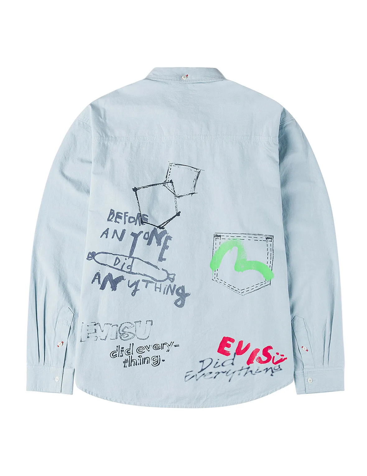 Hand-Drawn Print Long-Sleeve Shirt sold by Evisu