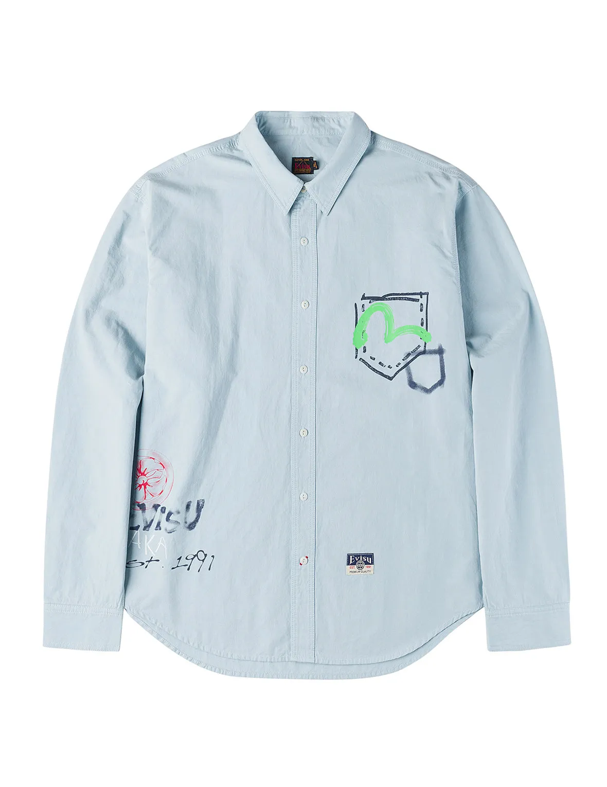 Hand-Drawn Print Long-Sleeve Shirt sold by Evisu product image thumbnail 2