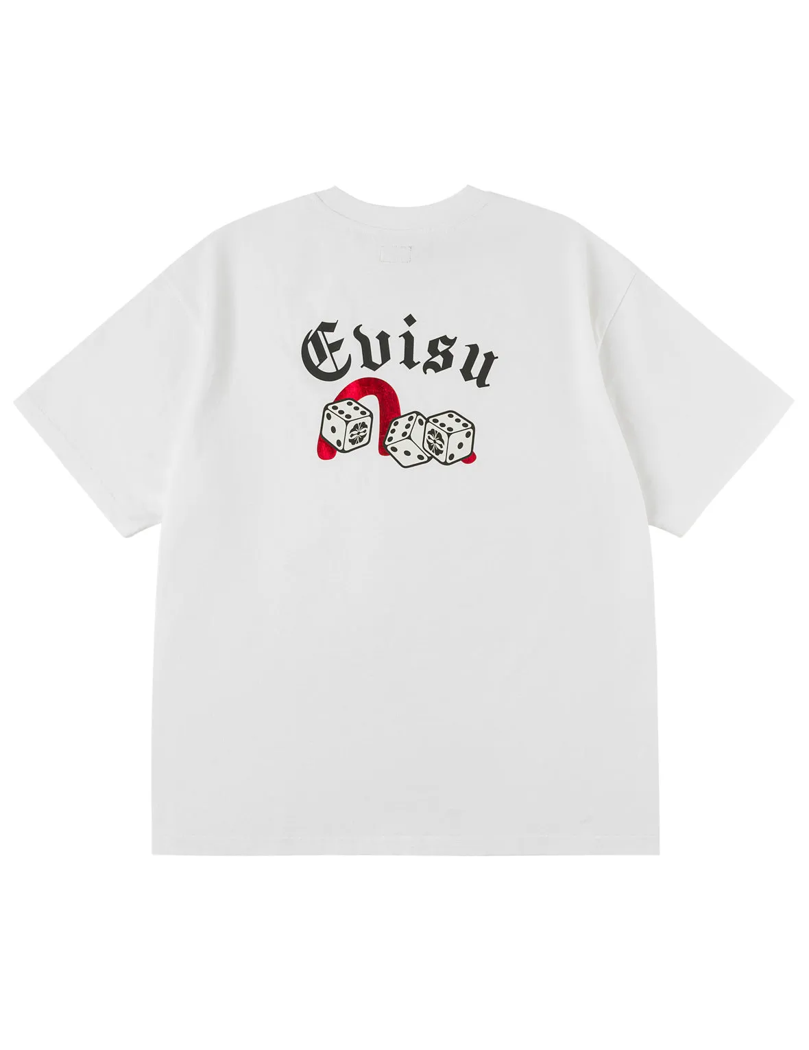 Poker Lucky Dice and Flocked Seagull T-shirt - White sold by Evisu