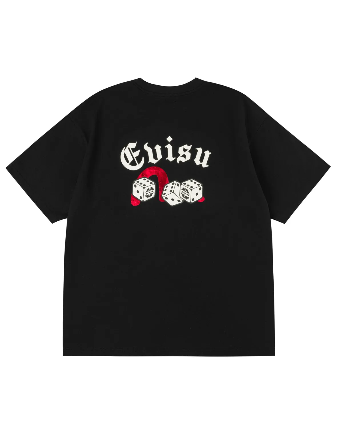 Poker Lucky Dice and Flocked Seagull T-shirt - Black sold by Evisu