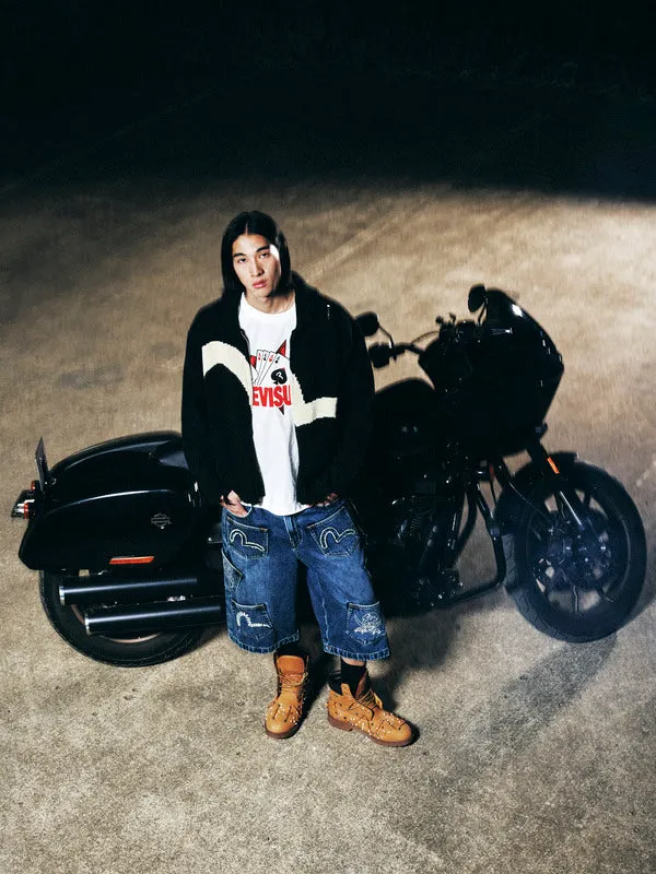 Poker Aces and Flocked Star T-shirt - White sold by Evisu product image thumbnail 5