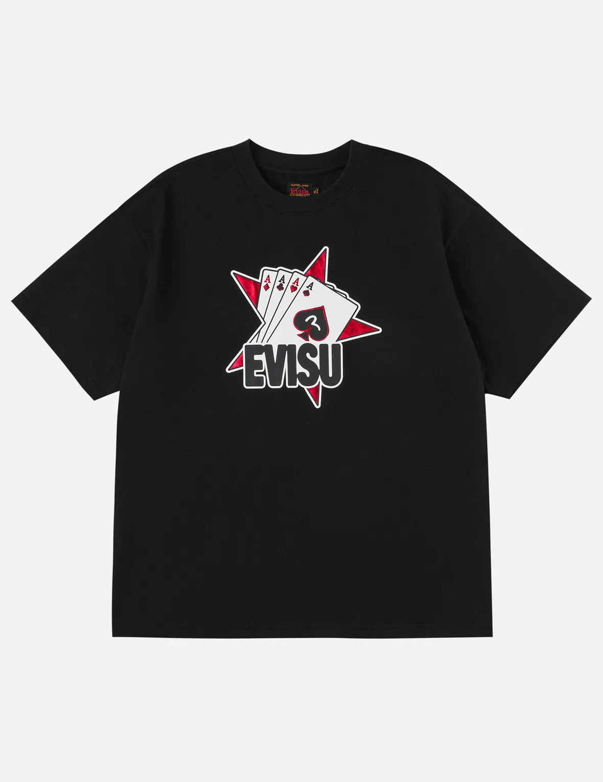 Poker Aces and Flocked Star T-shirt - Black sold by Evisu product image thumbnail 3