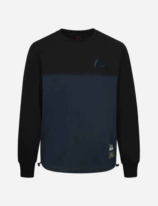 Deconstructed Contrast Relax Fit Sweatshirt made by Evisu