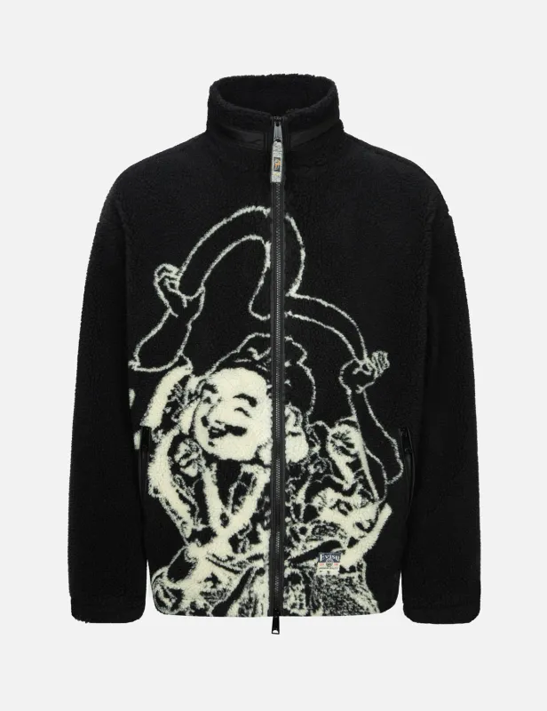 Godhead and Seagull Jacuard Relax Fit Sherpa Jacket sold by Evisu