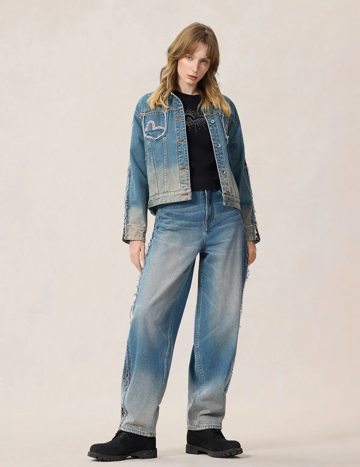 Brocade Patchwork Balloon Jeans sold by Evisu product image thumbnail 5