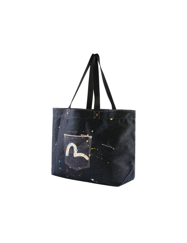 Seagull Splash Denim Tote Bag sold by Evisu
