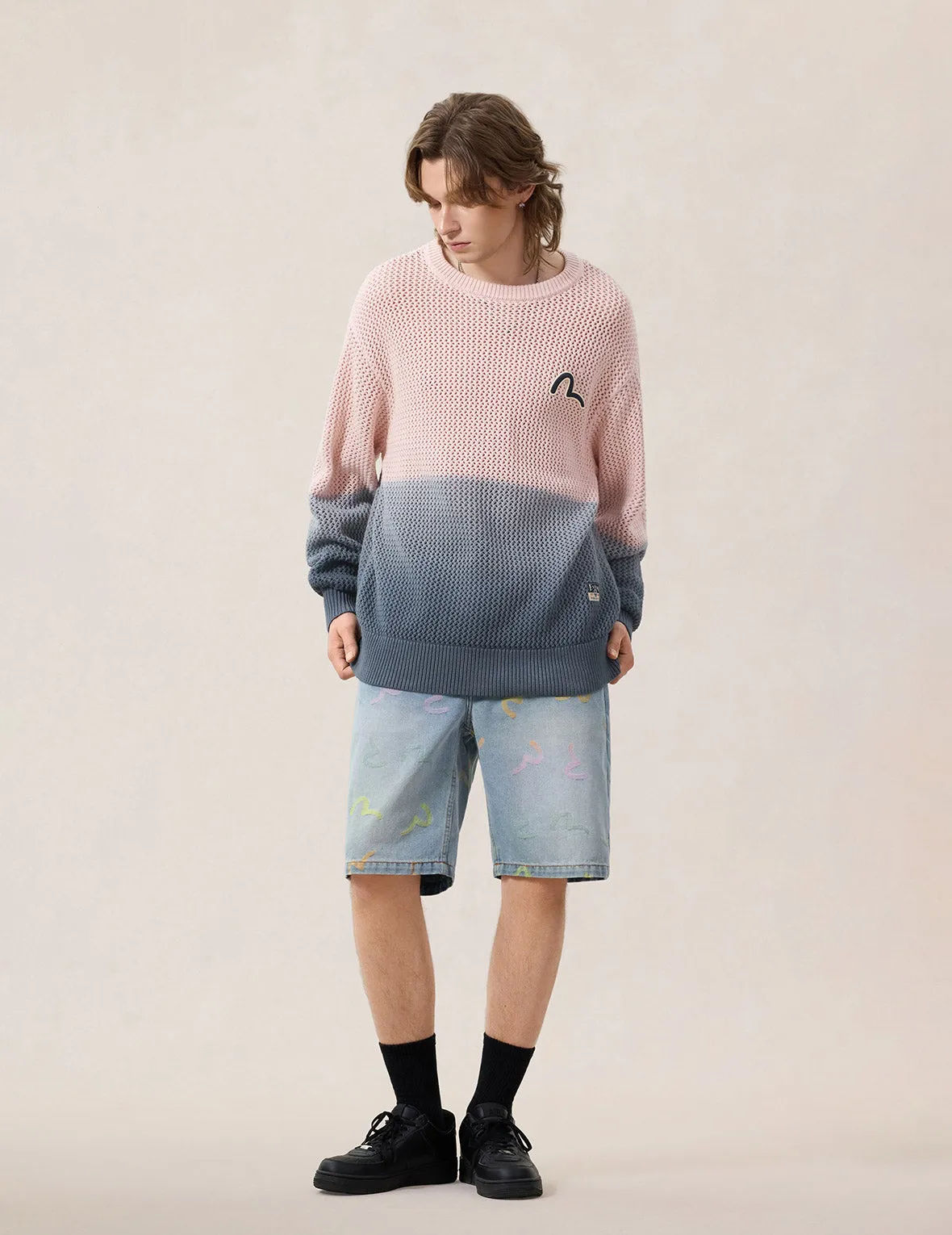 Seagull Gradient Relax Fit Sweater sold by Evisu product image thumbnail 5