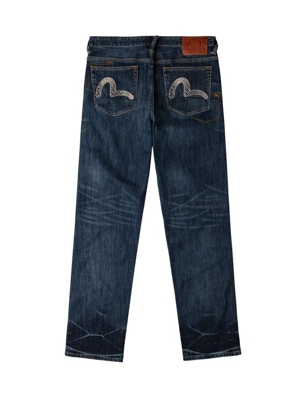 Seagull Embroidery Multi-pockets Jeans #2020 made by Evisu
