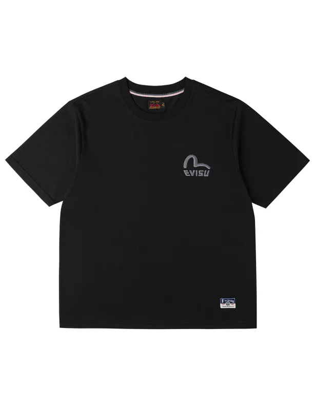 Monochrome Seagull Embroidery T-shirt sold by Evisu