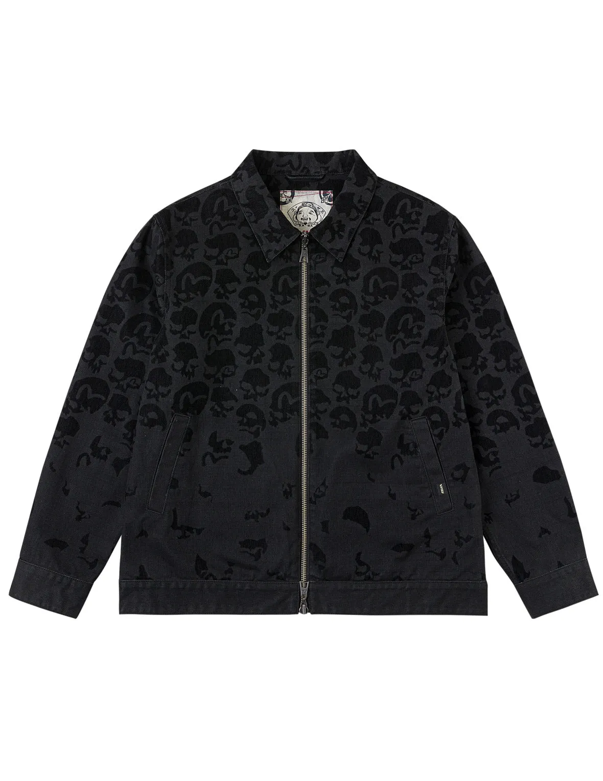 All-over Scattered Flocking Skull Jacket sold by Evisu