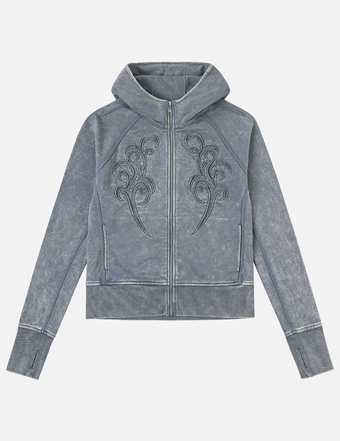 Reversed Fabric Cropped Hoodie sold by Evisu product image thumbnail 3