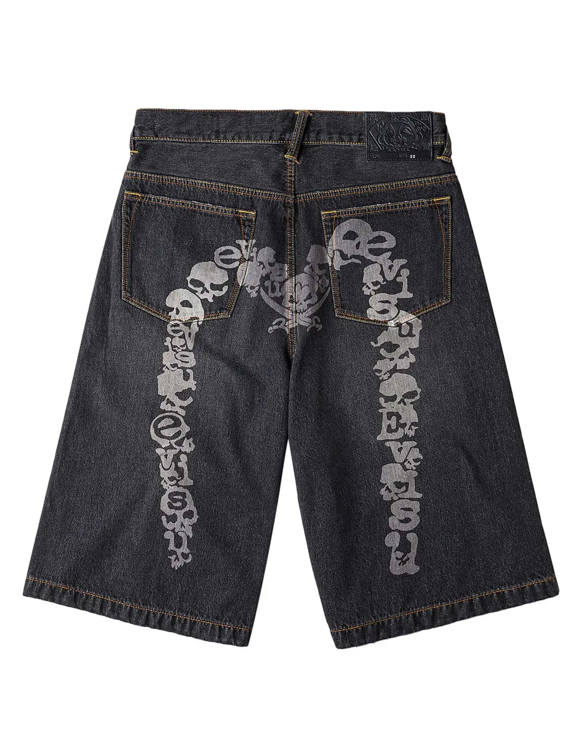 Skull Daicock Denim Shorts sold by Evisu