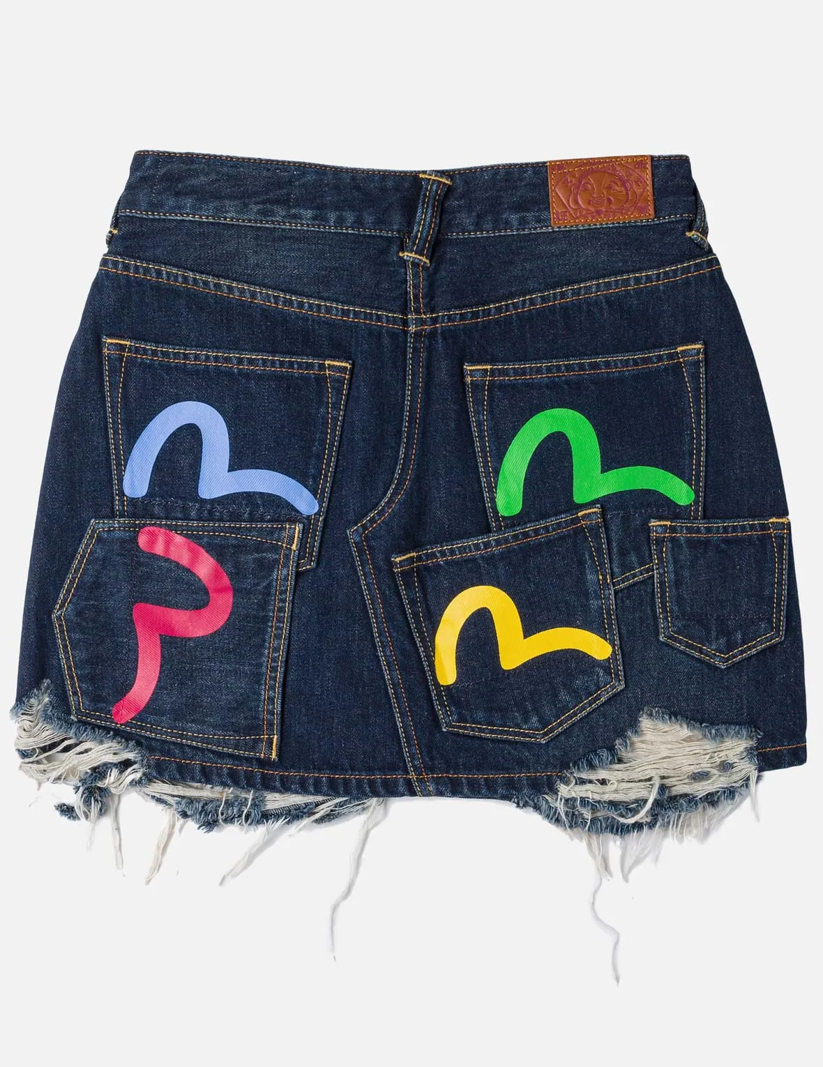 Seagull Print Multi-Pocket Denim Skirt sold by Evisu product image thumbnail 3