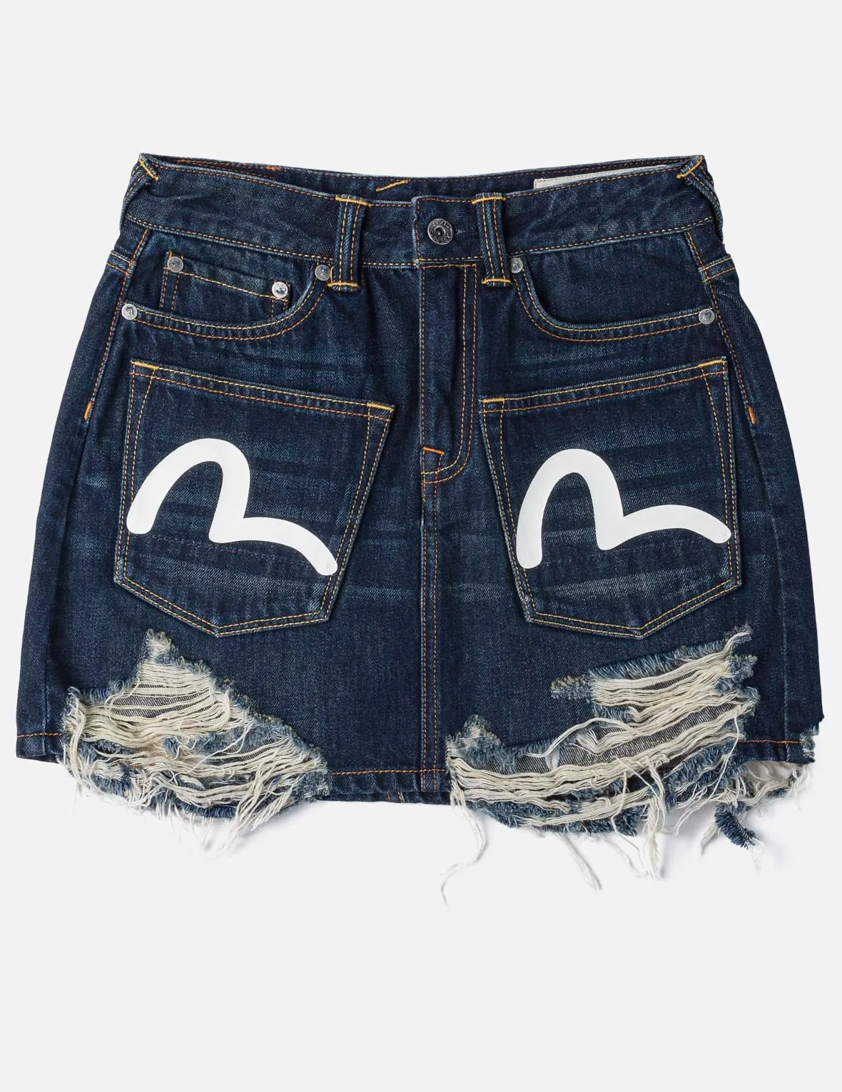 Seagull Print Multi-Pocket Denim Skirt sold by Evisu product image thumbnail 4
