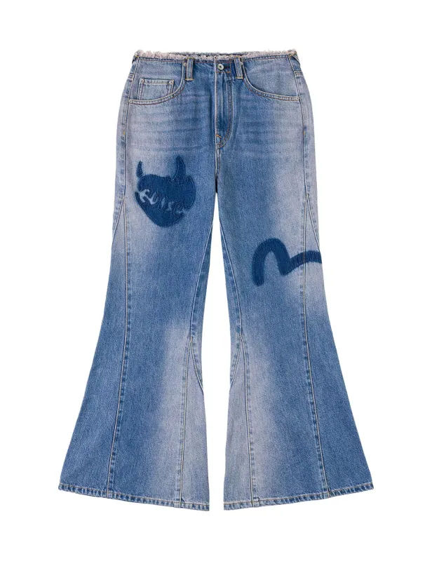 Devil-heart Seagull Bootcut Jeans made by Evisu