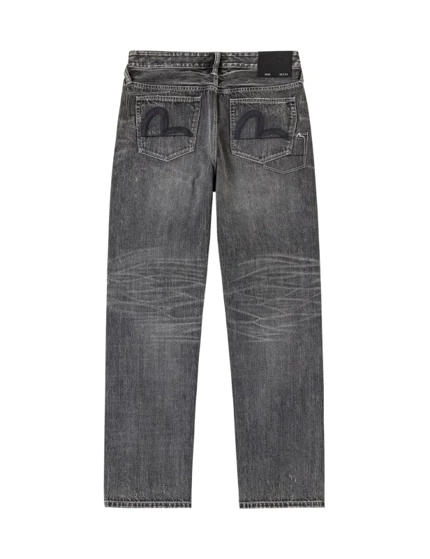 Black Palette Seagull Embroidery Jeans #2020 sold by Evisu