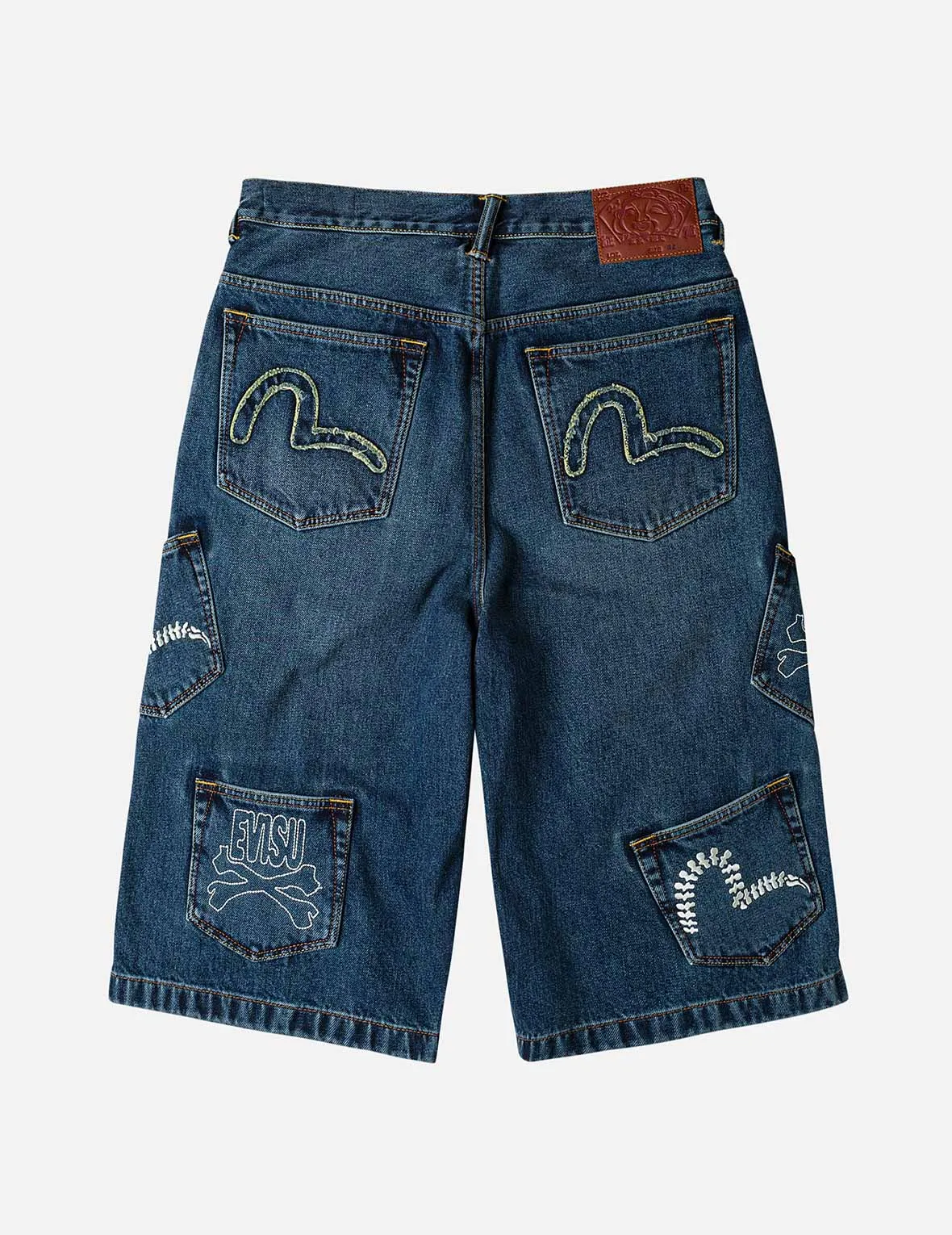 Skull Multi-Pocket Denim Shorts sold by Evisu product image thumbnail 4