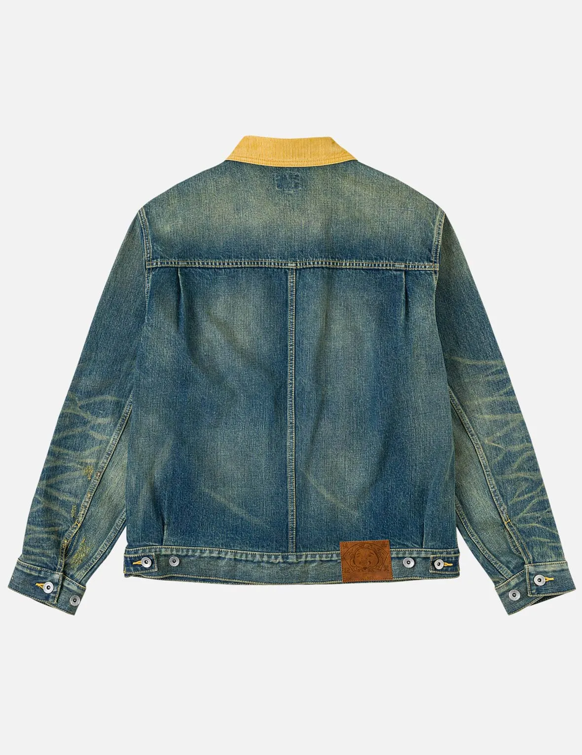 Contrast Collar Zipped Denim Jacket sold by Evisu product image thumbnail 4