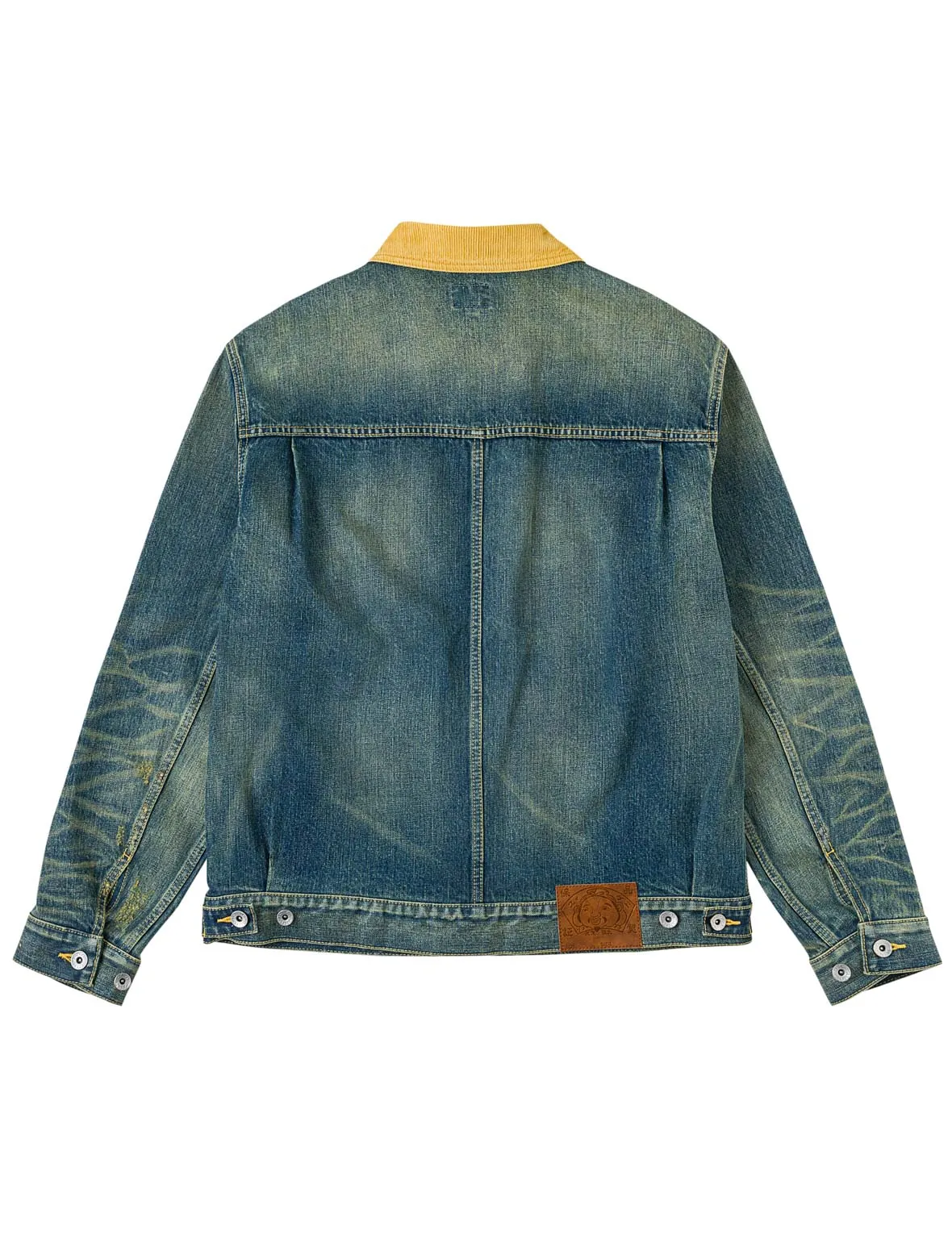 Contrast Collar Zipped Denim Jacket sold by Evisu product image thumbnail 2